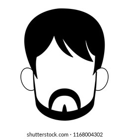 Man faceless head in black and white