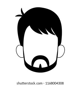 Man faceless head in black and white