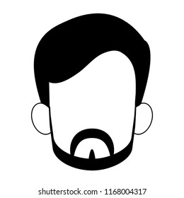 Man faceless head in black and white
