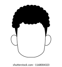 Man faceless head in black and white