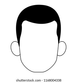 Man faceless head in black and white
