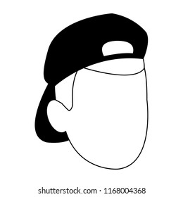 Man faceless head in black and white