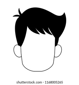 Man faceless head in black and white