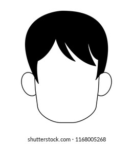 Man faceless head in black and white
