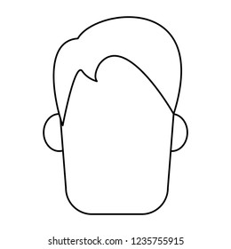 Man faceless head in black and white