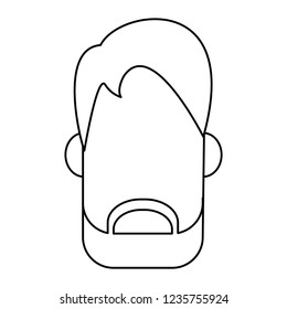 Man faceless head in black and white