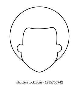 Man faceless head in black and white