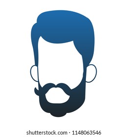 Man faceless head in blue lines