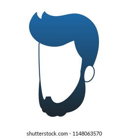 Man faceless head in blue lines