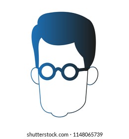 Man faceless head in blue lines
