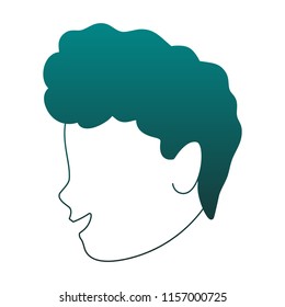 Man faceless head in blue lines
