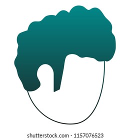 Man faceless head in blue lines