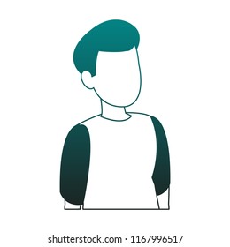 Man faceless head blue lines