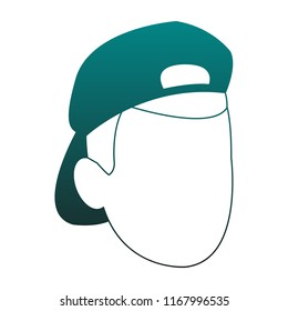 Man faceless head blue lines