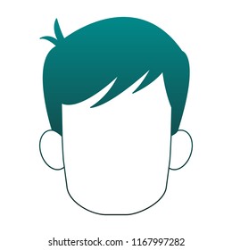 Man faceless head blue lines