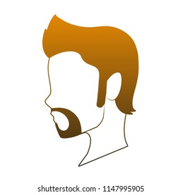 Man faceless head orange lines