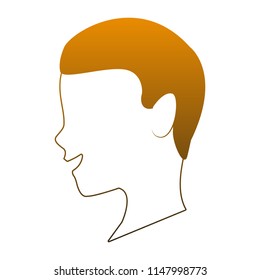 Man faceless head orange lines