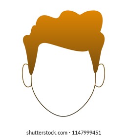 Man faceless head orange lines