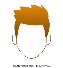 Man faceless head orange lines