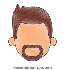 Man faceless head scribble