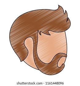 Man faceless head scribble