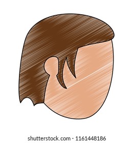 Man faceless head scribble