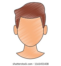 Man faceless head scribble