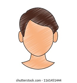 Man faceless head scribble