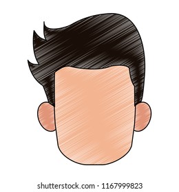 Man faceless head scribble