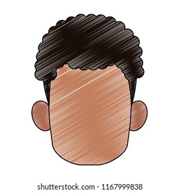 Man faceless head scribble