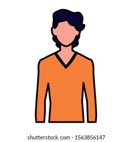 man faceless on white background vector illustration design