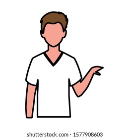man faceless on white background vector illustration design