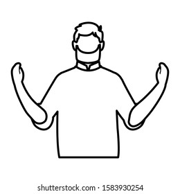 man faceless on white background vector illustration design