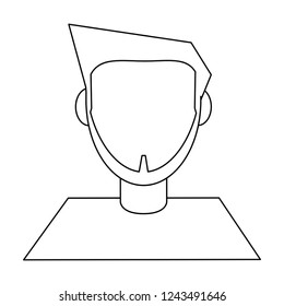 Man faceless profile black and white