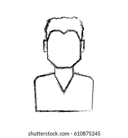 Man faceless profile icon vector illustration graphic design