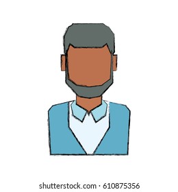 Man faceless profile icon vector illustration graphic design