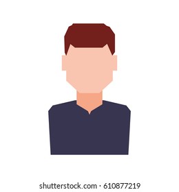 Man faceless profile icon vector illustration graphic design