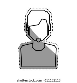 Man faceless profile vector illustration graphic design