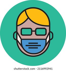 Man Facemask Isolated Vector Illustration which can be easily Download