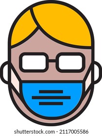 Man Facemask Isolated Vector Illustration which can be easily Download