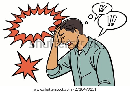 Man facepalm gesture in a clean vector illustration. Suitable for emotive designs, memes, and reaction-themed projects.