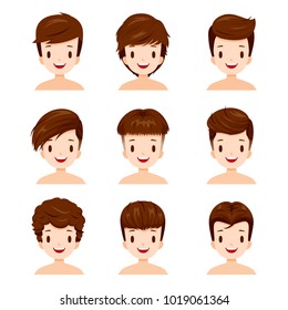 Man Faces Different Hairstyles Set Facial Stock Vector (Royalty Free ...