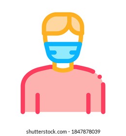 Man Facial Mask Icon Vector. Outline Man Facial Mask Sign. Isolated Contour Symbol Illustration