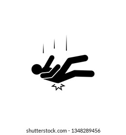 Man, fall, butt, damage, hip icon. Element of man fall down. Premium quality graphic design icon. Signs and symbols collection icon for websites, web design, mobile app