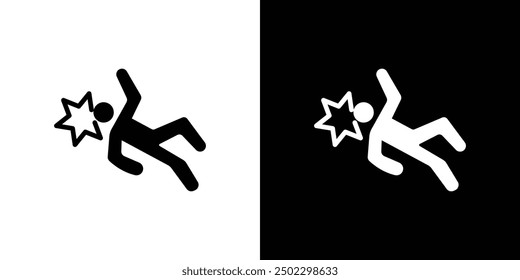 man fall down icon logo set vector