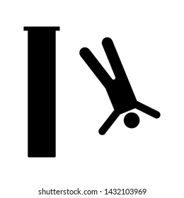 Man fall from a height icon. Element of pictogram death illustration