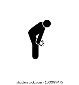 Man, fall, leg, cramp icon. Element of amyotrophic lateral sclerosis icon