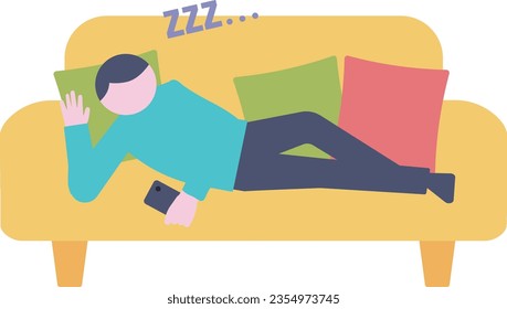 Man falling asleep on the sofa
