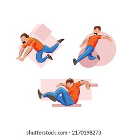 man falling because wet floor slippery