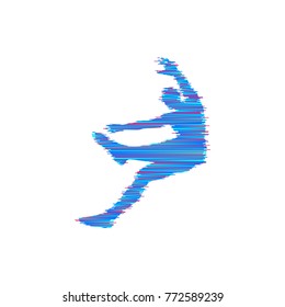 Man falling down. Jumping man. 3D model of man. Element for sport design. Vector illustration. 